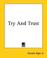 Cover of: Try and Trust