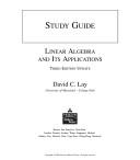 Supplement: Student Study Guide Update - Linear Algebra and Its Applications Update by Pearson