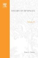 Cover of: Theory of Hp Spaces | Peter L. Duren