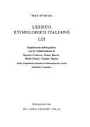 Cover of: LEI: lessico etimologico italiano