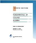 Cover of: Fundamentals of College Algebra