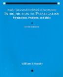 Cover of: Introduction to Paralegalism: Perspectives, Problems, and Skills : Study Guide and Workbook