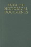 Cover of: English Historical Documents