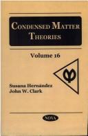 Cover of: Condensed Matter Theories | 