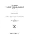 Cover of: A guide to the Zenon archive (P.L. Bat. 21)