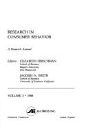 Cover of: Research in Consumer Behavior by Elizabeth Hirschman, Jagdish N. Sheth