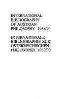 Cover of: International Bibliography Of Austrian Philosophy / Internationale Bibliographie Zur Osterreichischen Philosophie.
