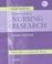 Cover of: Study Guide for Understanding Nursing Research