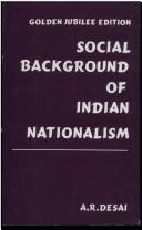 Cover of: Social Background of Indian Nationalism