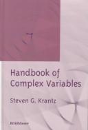 Cover of: Handbook of Complex Variables by Steven G. Krantz