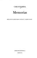 Cover of: Memorias (Atalaya) by Carlos Barral