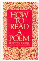 Cover of: How to Read a Poem by Burton Raffel