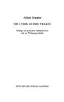 Cover of: Trakl-Studien, Band 21: Die Lyrik Georg Trakls: Beiträge zur poetischen Verfahrensweise und zur Wirkungsgeschichte