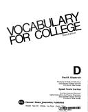 Cover of: Vocabulary for College