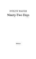 Cover of: NINETY-TWO DAYS by Evelyn Waugh