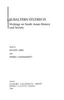 Cover of: Subaltern Studies: Writings on South Asian History and Society Volume IX (Subaltern Studies)
