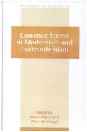 Cover of: Laurence Sterne in Modernism and Postmodernism (Postmodern Studies 15) (Postmodern Studies) by 