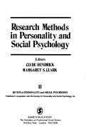 Cover of: Research Methods in Personality and Social Psychology (The Review of Personality and Social Psychology)