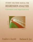 Cover of: Student Solutions Manual for Regression Analysis: Concepts and Applications