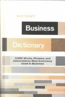 Cover of: Instant Business Dictionary by Lewis E. Davids