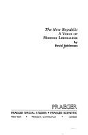 Cover of: The New Republic: A Voice of Modern Liberalism