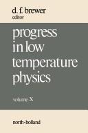 Cover of: Progress in Low Temperature Physics (Series in Physics)