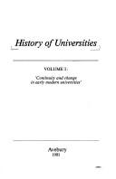 Cover of: History of Universities