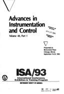 Cover of: Advances in Instrumentation and Control (I S a International Conference and Exhibit//Advances in Instrumentation) | Instrument Society Of America