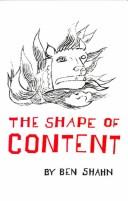 Cover of: The Shape of Content (The Charles Eliot Norton Lectures)