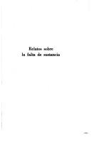 Cover of: Relatos Sobre La Falta De Sustancia