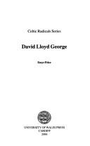 Cover of: David Lloyd George (University of Wales Press - Celtic Radicals)