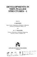 Cover of: Developments in Thin-Walled Structures