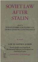 Cover of: Soviet Law After Stalin (Law in Eastern Europe)