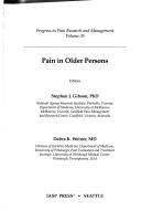 Cover of: Pain in Older Persons (Progress in Pain Research and Management, Volume 35)