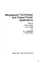 Cover of: Megagauss Technology and Pulsed Power Applications