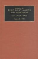 Cover of: Research in Public Policy Analysis and Management