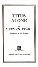 Cover of: Titus Alone by Mervyn Peake