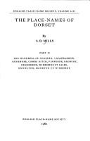 The Place-names of Dorset (Survey of English Place-names) by A. D. Mills