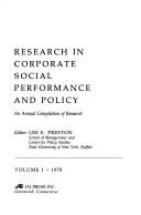 Cover of: Research in Corporate Social Performance and Policy (Research in Corporate Social Performance & Policy)