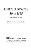 Cover of: United States Since 1865 (College Outline)