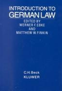 Cover of: Introduction to German law