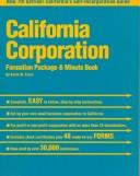 Cover of: California Corporation Formation Package and Minute Book (Psi Successful Business Library)