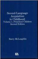 Cover of: Second Language Acquisition in Childhood: Volume 1: Preschool Children
