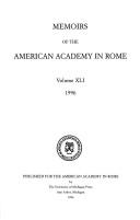 Cover of: Memoirs of the American Academy in Rome. by American Academy in Rome.