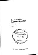 Cover of: Human rights in international law by Council Of Europe