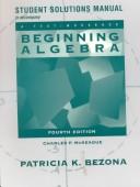Cover of: Student Solutions Manual to Accompany "Beginning Algebra"