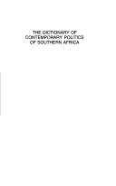 Cover of: The Dictionary of Contemporary Politics of Southern Africa (Dictionaries of Contemporary Politics)