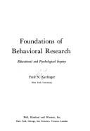 Cover of: Foundations of Behavioral Research