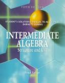 Cover of: Student Solutions Manual to accompany Intermediate Algebra