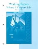 Cover of: Working Papers for Intermediate Accounting, Volume I, Chapters 1-14
